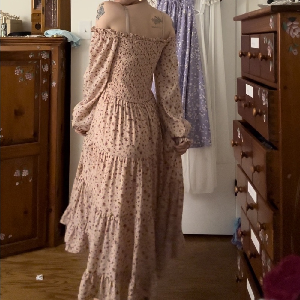 Aura Pink Floral Long Sleeve Dress